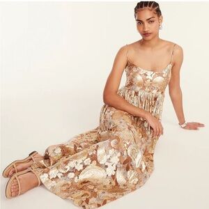 Jcrew metallic maxi dress